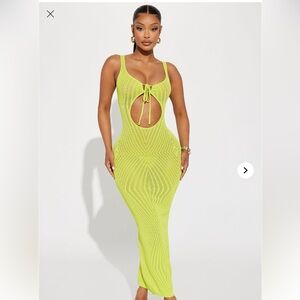 Vibrant Lime Green Vacation Maxi Dress
